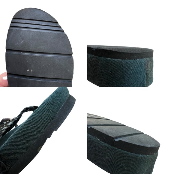 Free People Denali Woven Leather Braided Ankle Wrap Sandal Size 39 Black & Green - Picture 11 of 16